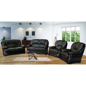 Kingston 6 Seater Black Lounge Suite