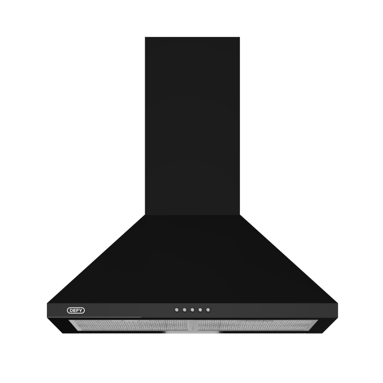 DEFY 60CM DCH60CB WALL MOUNTED HOOD CHIMNEY BLACK